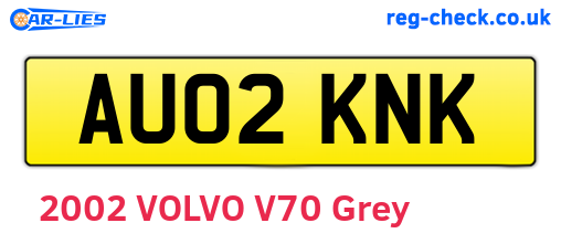 AU02KNK are the vehicle registration plates.