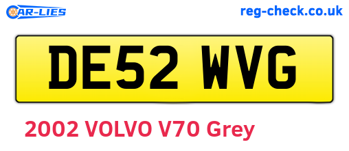 DE52WVG are the vehicle registration plates.