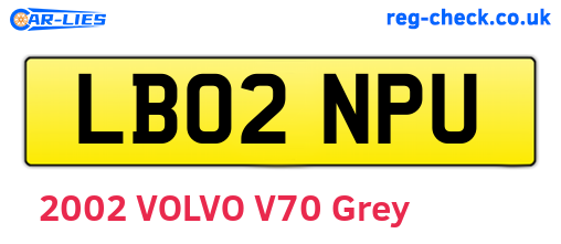LB02NPU are the vehicle registration plates.
