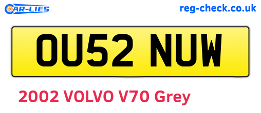 OU52NUW are the vehicle registration plates.