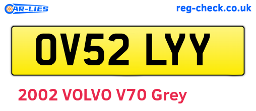 OV52LYY are the vehicle registration plates.
