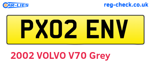 PX02ENV are the vehicle registration plates.