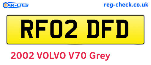 RF02DFD are the vehicle registration plates.