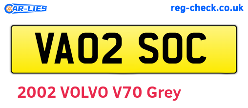 VA02SOC are the vehicle registration plates.