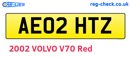 AE02HTZ are the vehicle registration plates.