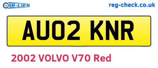 AU02KNR are the vehicle registration plates.
