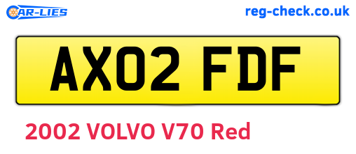 AX02FDF are the vehicle registration plates.