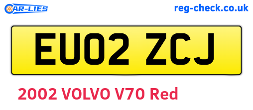 EU02ZCJ are the vehicle registration plates.