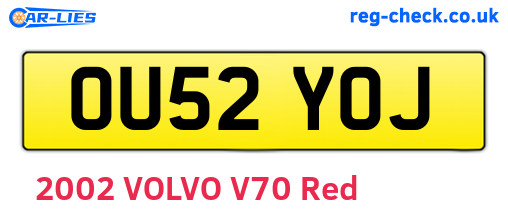 OU52YOJ are the vehicle registration plates.