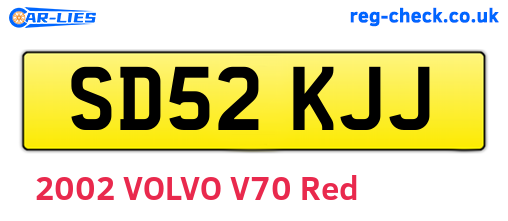 SD52KJJ are the vehicle registration plates.