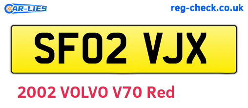 SF02VJX are the vehicle registration plates.
