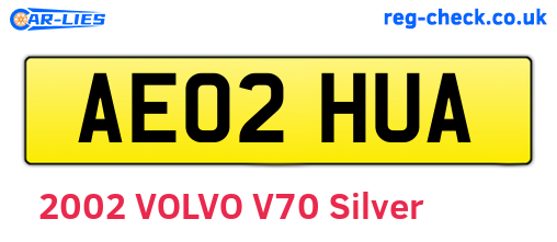 AE02HUA are the vehicle registration plates.