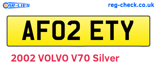 AF02ETY are the vehicle registration plates.