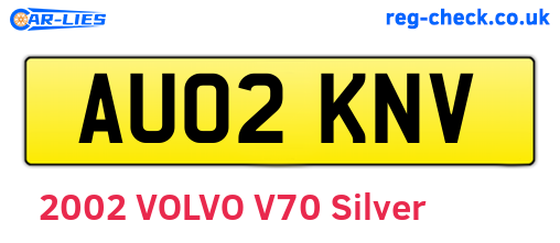 AU02KNV are the vehicle registration plates.