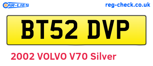 BT52DVP are the vehicle registration plates.