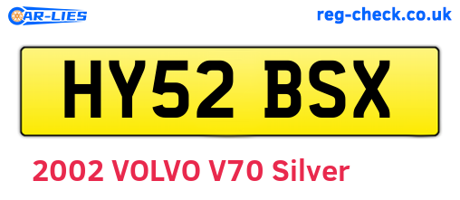 HY52BSX are the vehicle registration plates.
