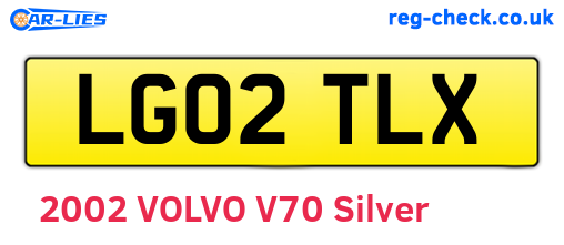 LG02TLX are the vehicle registration plates.