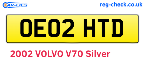 OE02HTD are the vehicle registration plates.