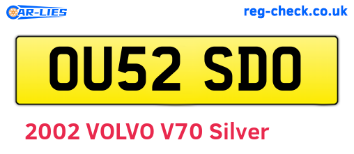 OU52SDO are the vehicle registration plates.