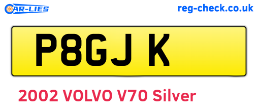 P8GJK are the vehicle registration plates.