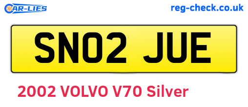 SN02JUE are the vehicle registration plates.