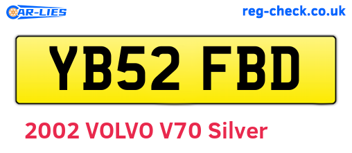 YB52FBD are the vehicle registration plates.