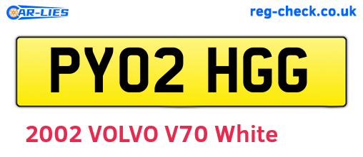 PY02HGG are the vehicle registration plates.