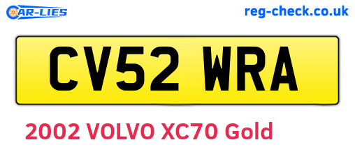 CV52WRA are the vehicle registration plates.