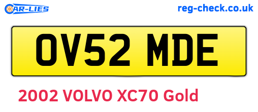 OV52MDE are the vehicle registration plates.