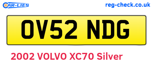 OV52NDG are the vehicle registration plates.