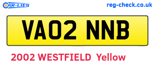 VA02NNB are the vehicle registration plates.