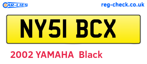 NY51BCX are the vehicle registration plates.
