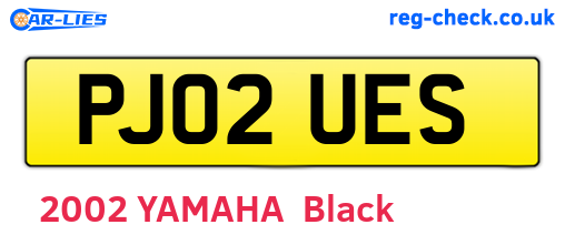 PJ02UES are the vehicle registration plates.