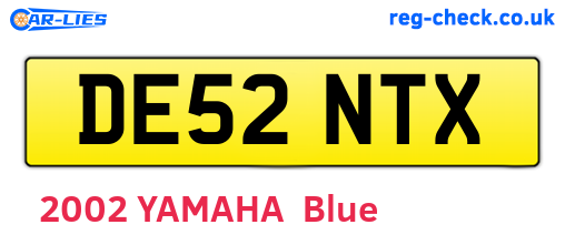 DE52NTX are the vehicle registration plates.