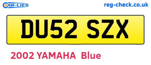 DU52SZX are the vehicle registration plates.