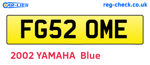 FG52OME are the vehicle registration plates.