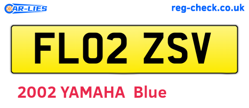 FL02ZSV are the vehicle registration plates.