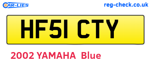 HF51CTY are the vehicle registration plates.