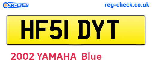 HF51DYT are the vehicle registration plates.