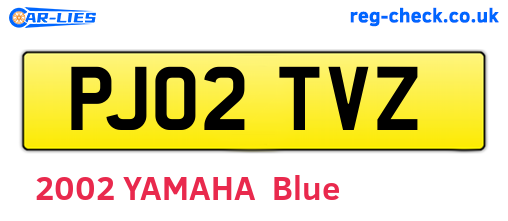 PJ02TVZ are the vehicle registration plates.