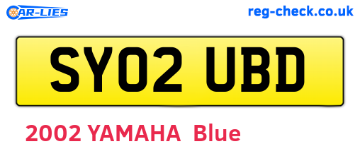 SY02UBD are the vehicle registration plates.