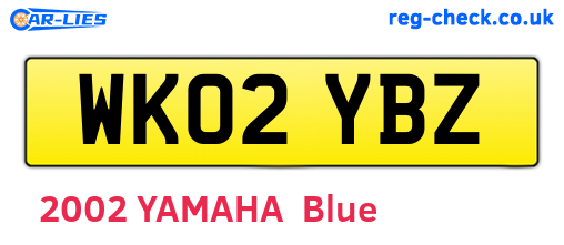 WK02YBZ are the vehicle registration plates.