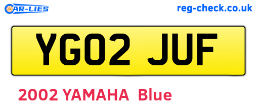 YG02JUF are the vehicle registration plates.