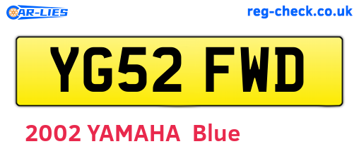YG52FWD are the vehicle registration plates.