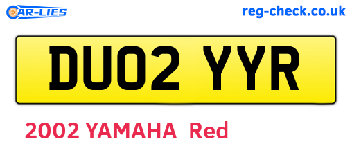 DU02YYR are the vehicle registration plates.