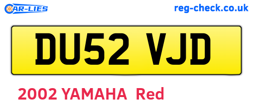 DU52VJD are the vehicle registration plates.