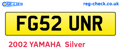 FG52UNR are the vehicle registration plates.