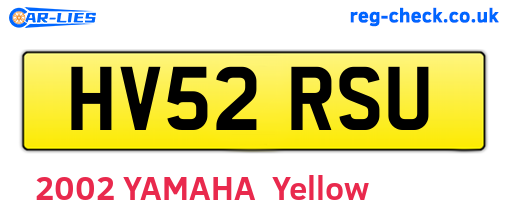 HV52RSU are the vehicle registration plates.