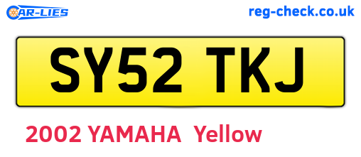 SY52TKJ are the vehicle registration plates.