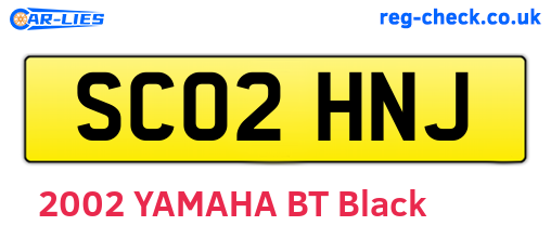SC02HNJ are the vehicle registration plates.